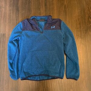 Under Armour Boys Fleece 1/2 Zip Pocket in Graphite Blue Youth Size XLG